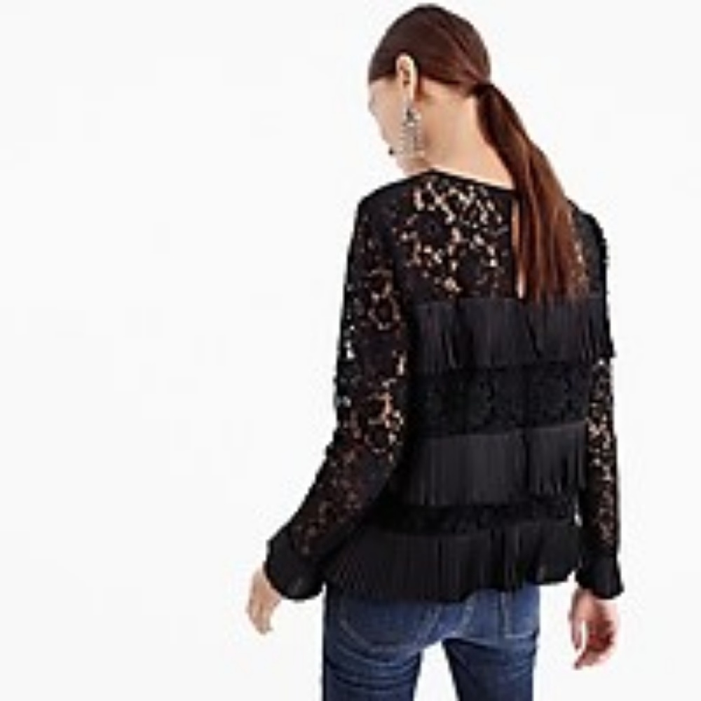 J. Crew Lace top with pleats - Picture 2 of 8